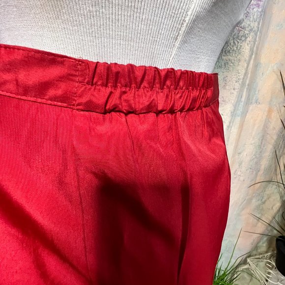 πFire Red Satin A-Line Viscose Blend Maxi Skirt - Picture 6 of 15